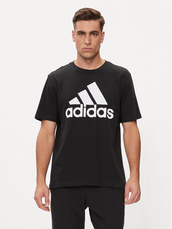 adidas Tričko Essentials Single Jersey Big Logo T-Shirt IC9347 Čierna Regular Fit
