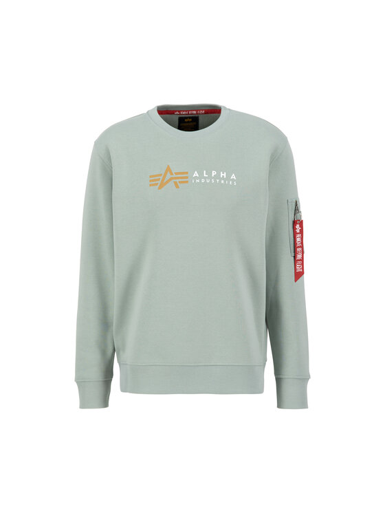Alpha Industries Alpha Industries Bluza Alpha Label Sweatshirt Zielony Regular Fit