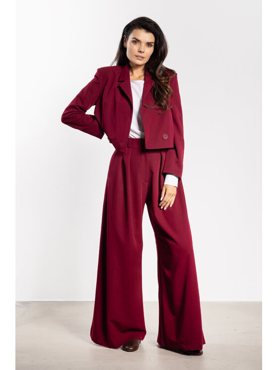 Awama Awama Pantaloni da donna A743 Bordeaux Basic Fit