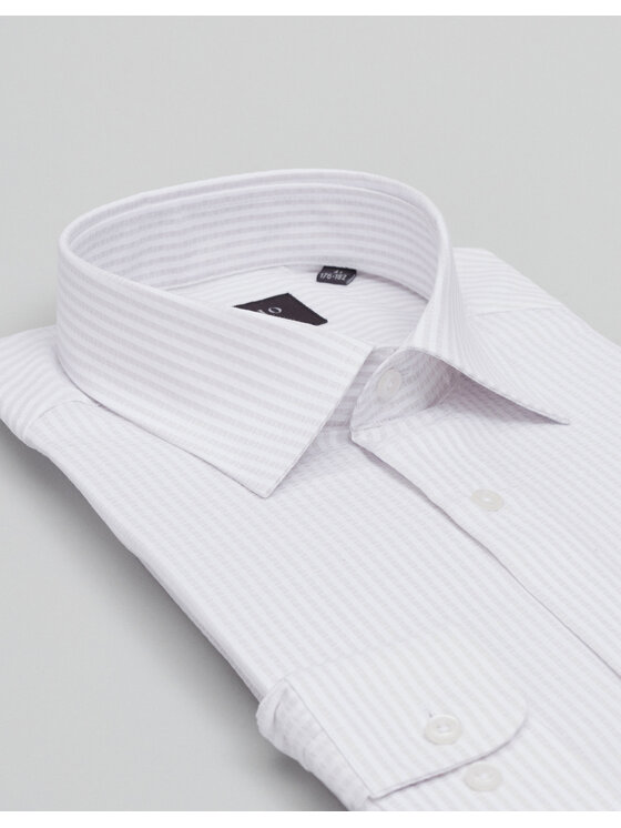 Borgio Borgio Koszula passa_00685 Beżowy Slim Fit