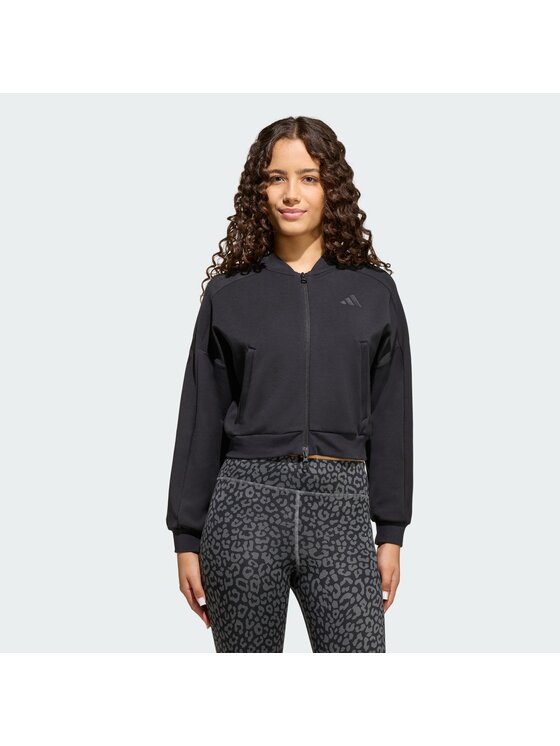 adidas adidas Bluza FUTURE ICONS 3 STRIPES FULL ZIP Czarny Loose Fit