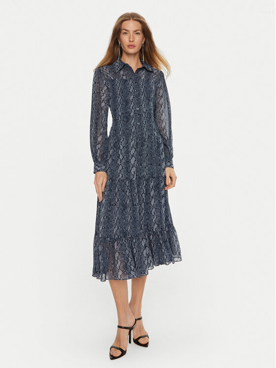 MICHAEL Michael Kors MICHAEL Michael Kors Rochie tip cămașă MF482L7F4N Albastru Regular Fit