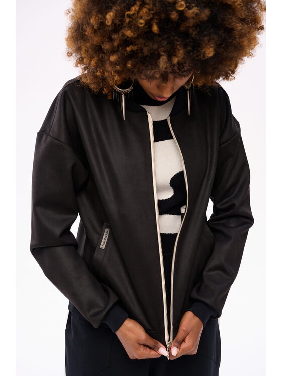 blue shadow blue shadow Kurtka bomber Mambo Czarny Regular Fit