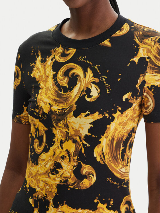 Versace Jeans Couture Versace Jeans Couture Tričko 80HAH608 JS553 Čierna Regular Fit
