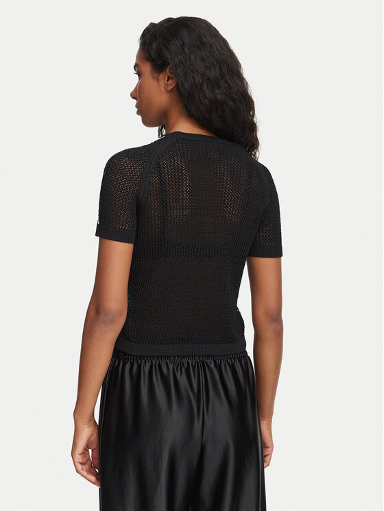 adidas adidas Póló Knitted Crochet Tee KC6481 Fekete Regular Fit