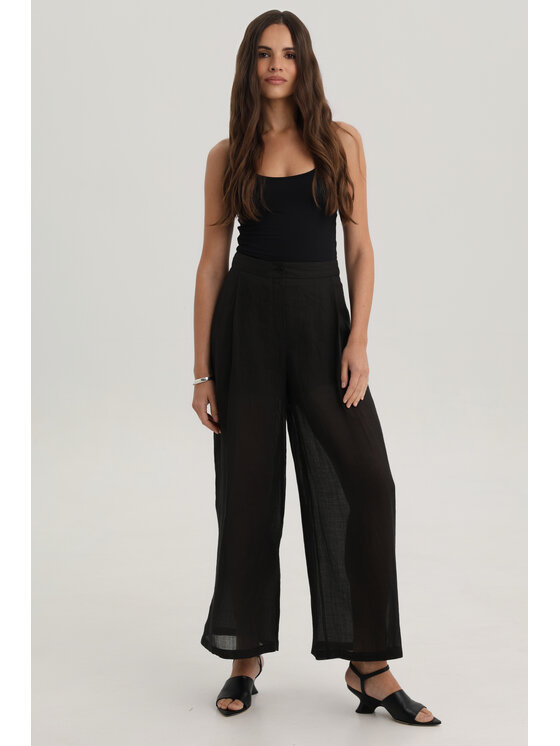 Deni Cler Milano Deni Cler Milano Spodnie materiałowe W-DC-5213-F2-C9-90-1 Czarny Loose Leg