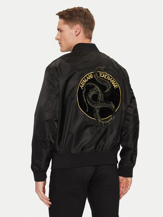 Armani Exchange Armani Exchange Bomber striukė XM000189 AF12011 MC057 Juoda Regular Fit