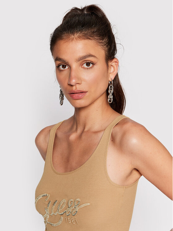 Top W2YP43 K1811 Beige Slim Fit