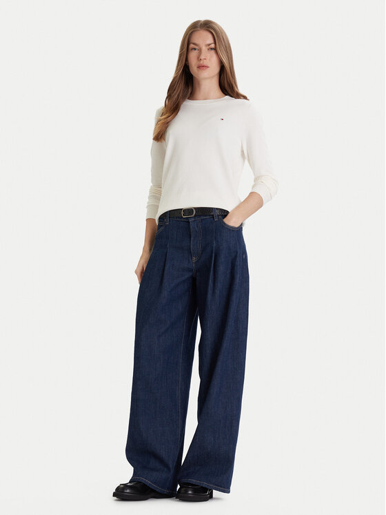 Tommy Hilfiger Tommy Hilfiger Sveter WW0WW44984 Biela Regular Fit