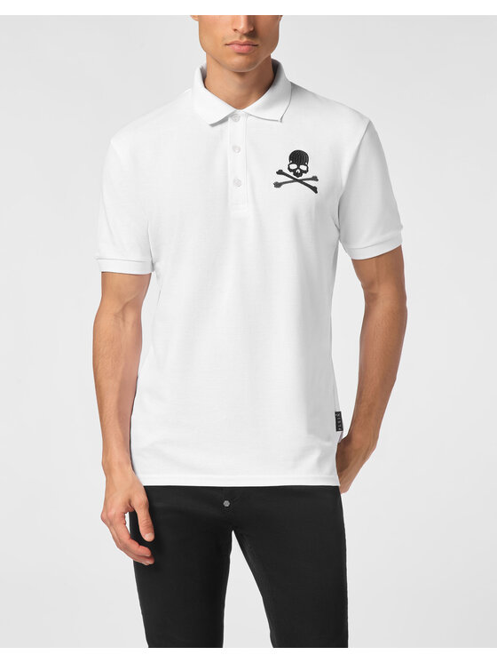 PHILIPP PLEIN PHILIPP PLEIN Polokošile 9407 Bílá Slim Fit
