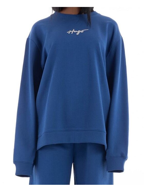 HUGO Hugo Mikina Classic Crew_1 Tmavomodrá Regular Fit