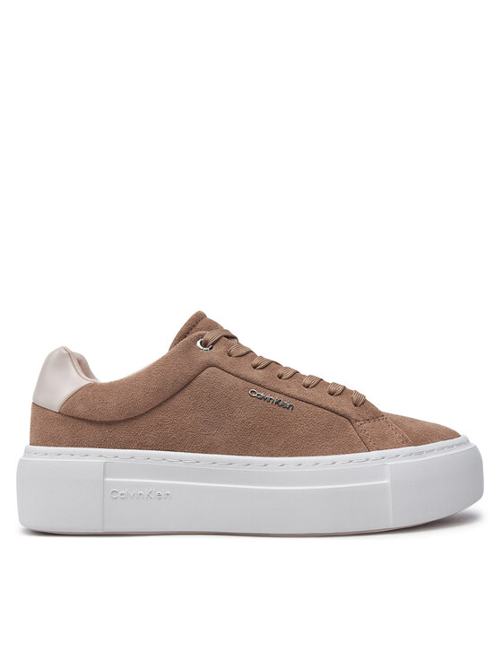 Calvin Klein Snīkeri Flatform Cup Lace Up W/Ml HW0HW02282 Brūns