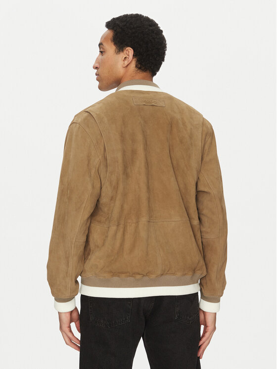 HUGO HUGO Шкіряна куртка Ledam 50534326 Бежевий Relaxed Fit