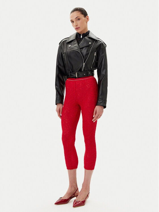 PINKO PINKO Bavlnené nohavice 105226 A2M5 Červená Slim Fit