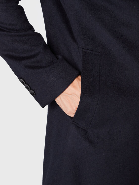 BOSS Boss Вълнено палто H-Hyde-224 50479756 Тъмносин Slim Fit
