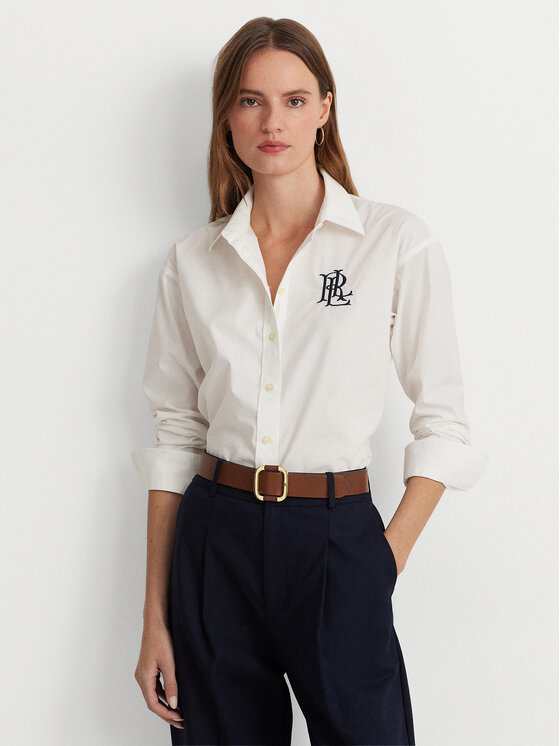 Lauren Ralph Lauren Cămașă 200932538001 Alb Straight Fit