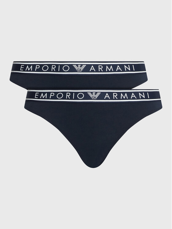 emporio armani underwear lot de 2 culottes classiques 163334 3r227 00135 bleu marine
