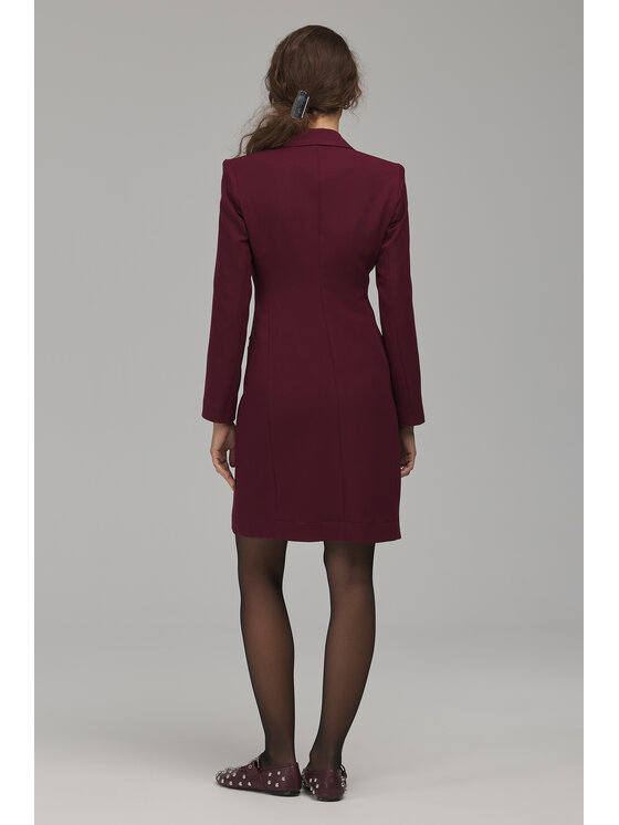 NIFE NIFE Večerní šaty S299 Bordó Fitted Fit