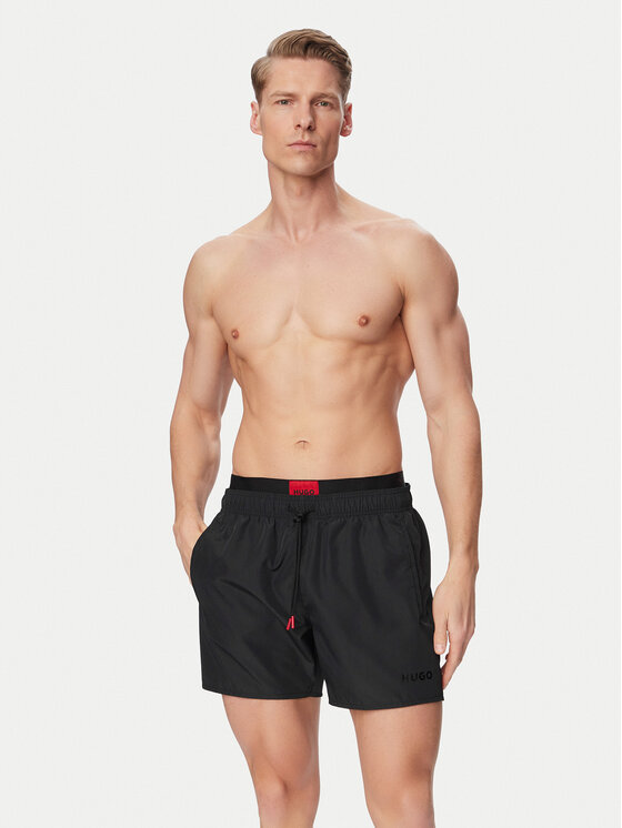 HUGO HUGO Kopalne hlače Galaxy Swim 50561128 Črna Regular Fit