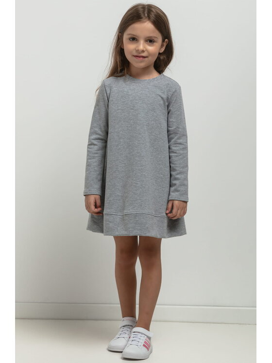 Tessita Tessita Sukienka dzianinowa SUKIENKA MMD36_2_122 Szary Basic Fit