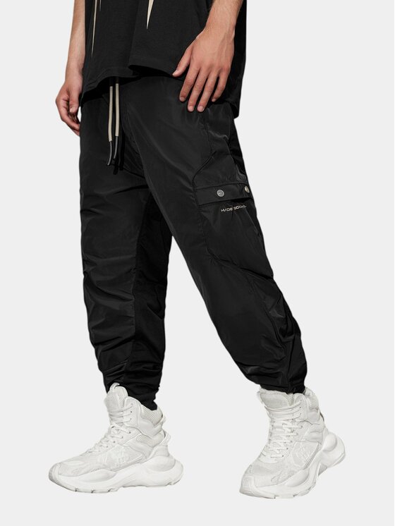 MADE BY SOCIETY MADE BY SOCIETY Ścierka Pantaloni cargo - P16657 Czarny Basic Fit