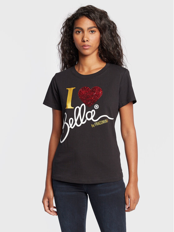 Fracomina Tricou FP22WT3004J40108 Negru Regular Fit