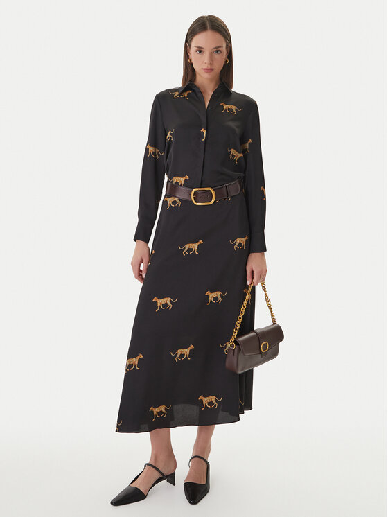 LOLA CASADEMUNT LOLA CASADEMUNT Спідниця-максі LS2608008 Чорний Regular Fit