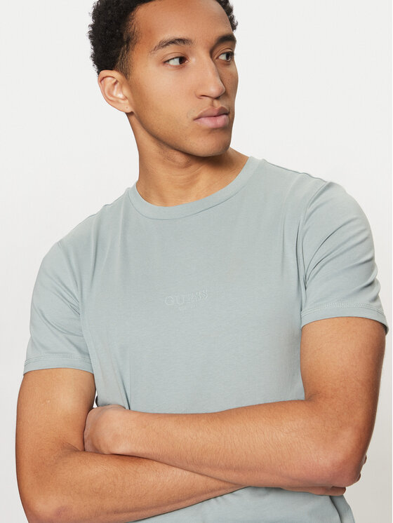 Guess Guess Tricou M2YI72 I3Z14 Albastru celest Slim Fit
