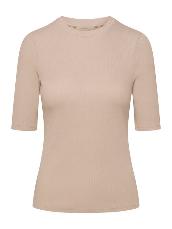 Esotiq Esotiq T-Shirt 42433 Beżowy Regular Fit