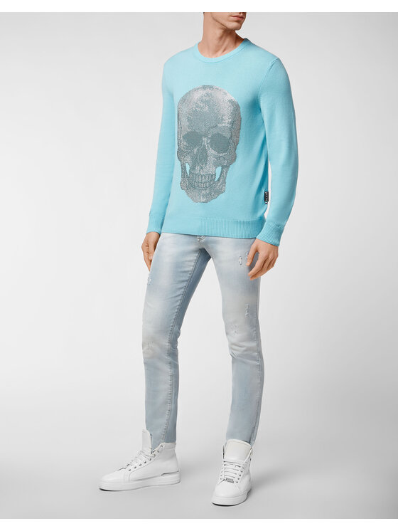 PHILIPP PLEIN PHILIPP PLEIN Longsleeve 1637 Celeste Regular Fit