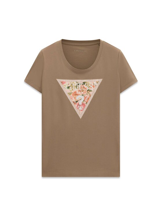Guess Guess T-Shirt 181972 Brązowy Classic Fit