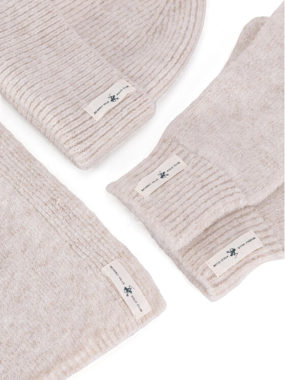 Beverly Hills Polo Club Beverly Hills Polo Club Komplekt müts, sall ja kindad BHPC-WC-002-AW24 Beež