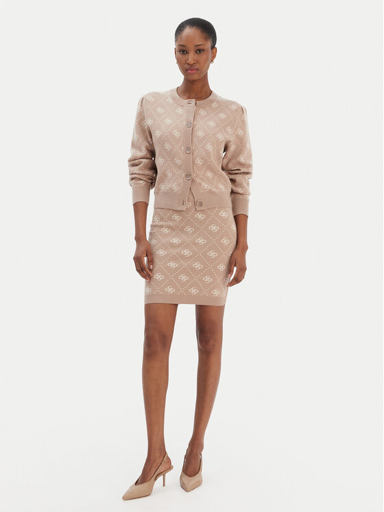 Guess Guess Spódnica ołówkowa W4BD0S Z3JD2 Beżowy Regular Fit