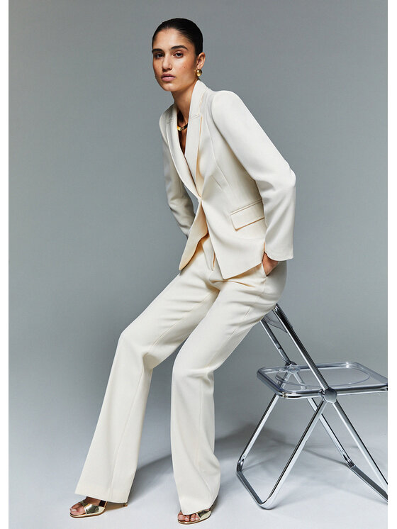 Liu Jo Liu Jo Marynarka CA6368T2957P9644 Kremowy Slim Fit