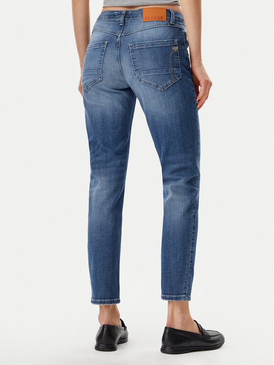 Please Please Džinsai P1YMBQ2W5L Tamsiai mėlyna Slim Fit