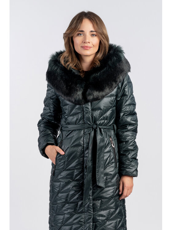 Salme Salme Płaszcz wełniany Ela Zielony Regular Fit