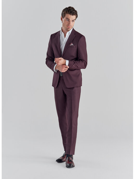 Pako Lorente Pako Lorente Marynarka P22SF-3G-016 Bordowy Slim Fit