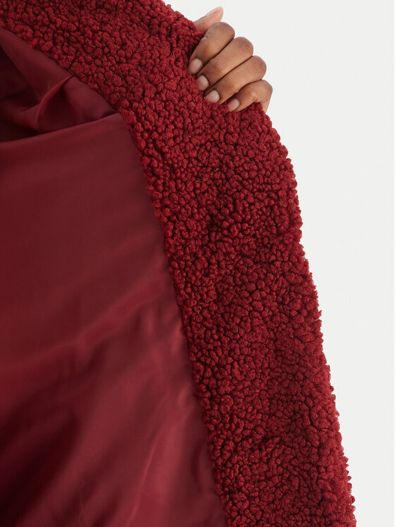 Vero Moda Vero Moda Kažokādas mētelis Kylie Teddy 10289938 Bordo Loose Fit