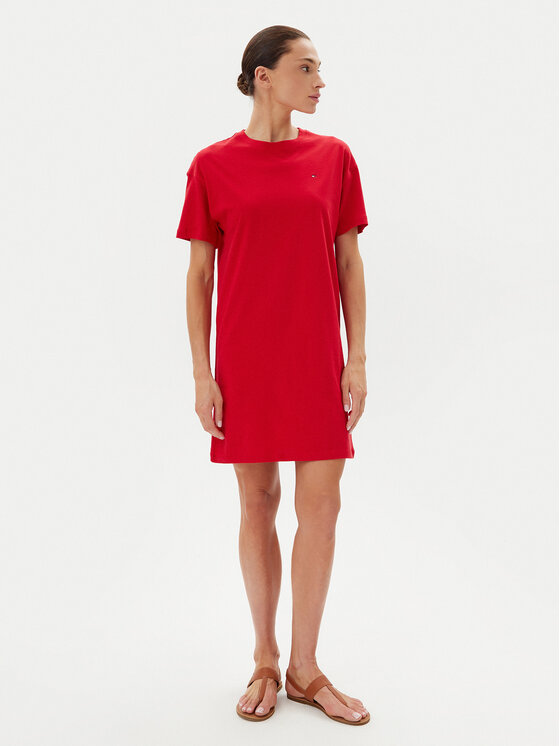 Tommy Hilfiger Tommy Hilfiger Noční košile UW0UW05767 Červená Regular Fit