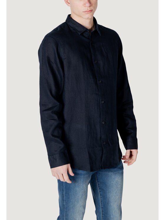 Armani Exchange Armani Exchange Koszula XM001221 AF14619 Niebieski Long Fit
