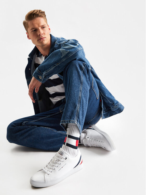 Tommy Hilfiger Tommy Hilfiger Αθλητικά Th Hi Vulc Core Low Stripes FM0FM04735 Λευκό