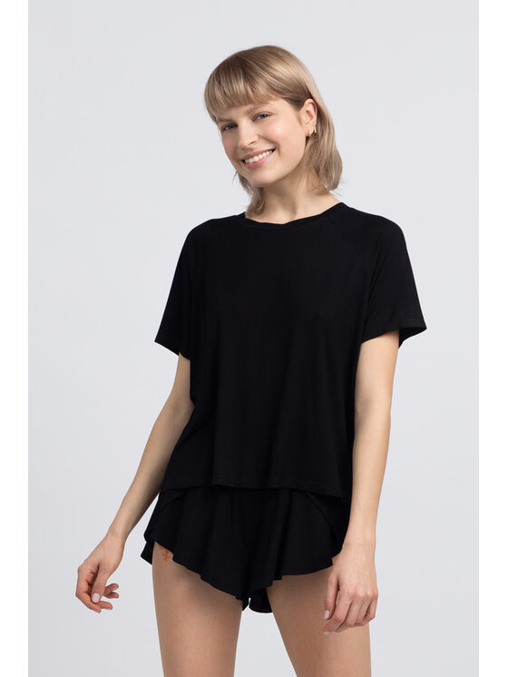 LaLupa LaLupa Koszula nocna LA044 Czarny Comfortable Fit