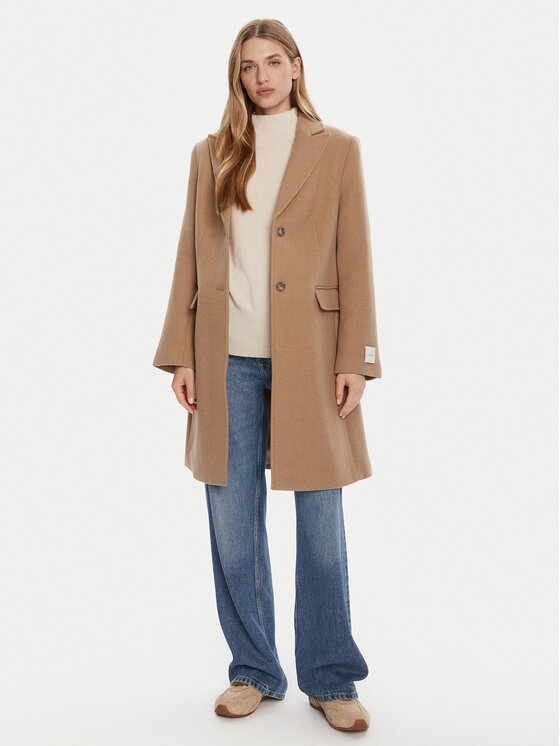 Calvin Klein Calvin Klein Vuneni kaput LV044D558G Smeđa Slim Fit