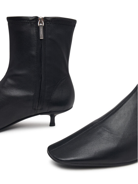 Calvin Klein Calvin Klein Botine Round Kitt Heel Ankle Boot Nappa HW0HW03169 Negru
