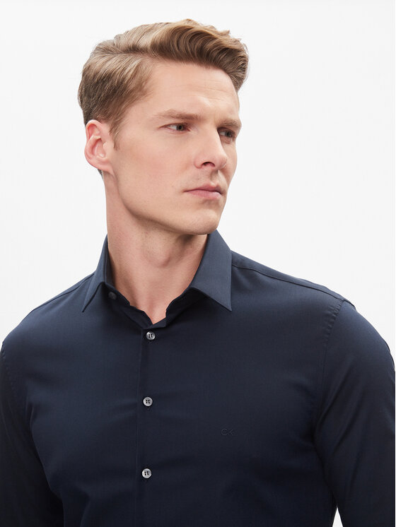 Calvin Klein Calvin Klein Πουκάμισο K10K112301 Σκούρο μπλε Slim Fit