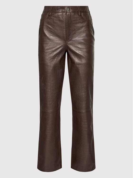 Gestuz Gestuz Lederhose Sally 10905552 Braun Regular Fit