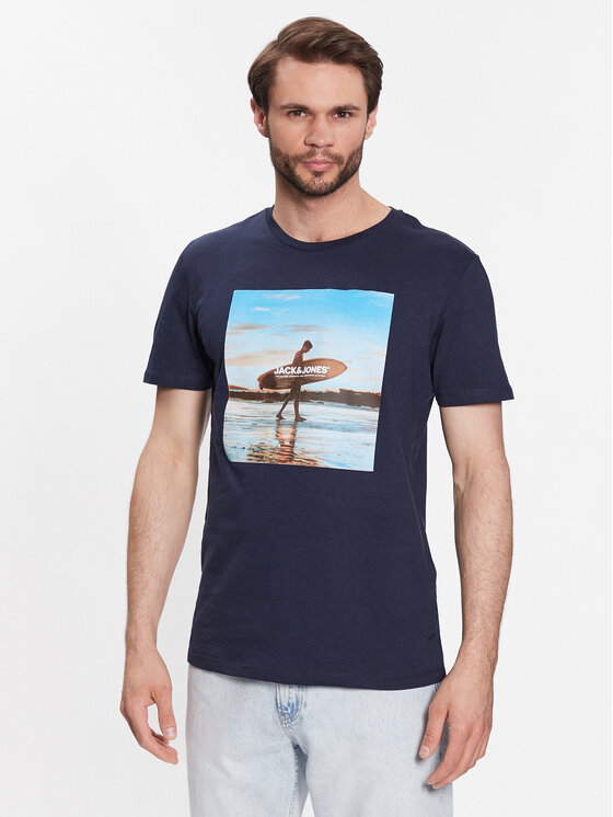 T-shirt 12221007 Blu scuro Regular Fit