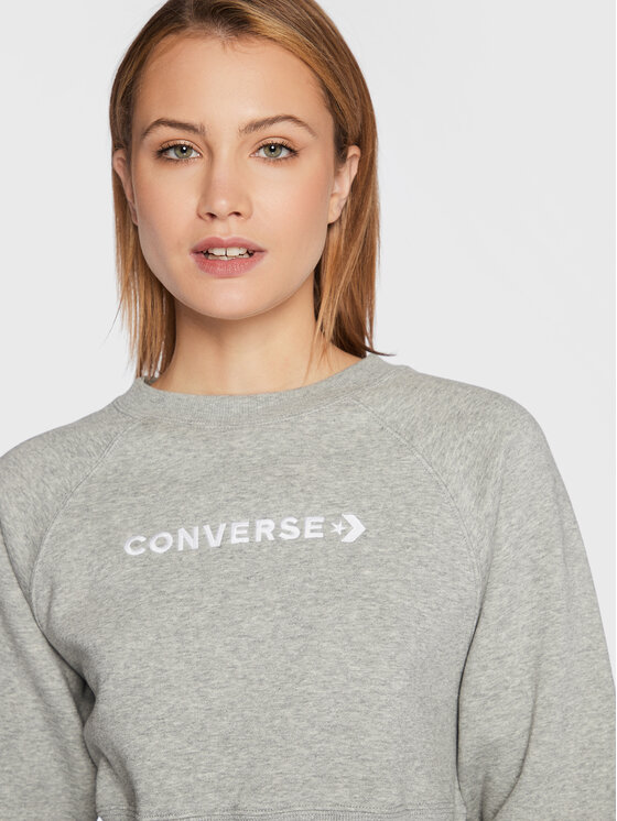 Converse Converse Bluza Wordmark 10023716-A02 Szary Regular Fit