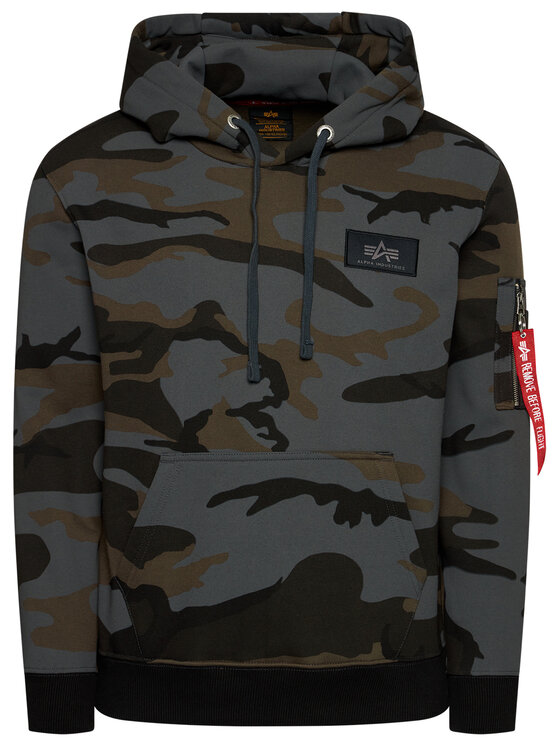 Alpha Industries Alpha Industries Mikina Print Camo 178318C Sivá Regular Fit