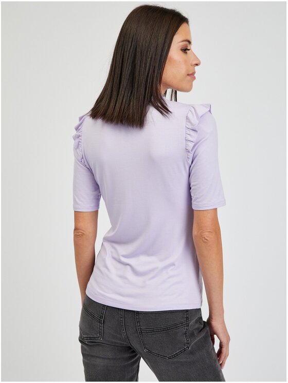 Orsay Orsay T-Shirt 150230447000__L Fioletowy Regular Fit